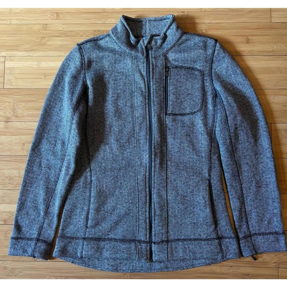 Andrew Marc New York Performance Black White Herringbone Zip Up Jacket~Size S